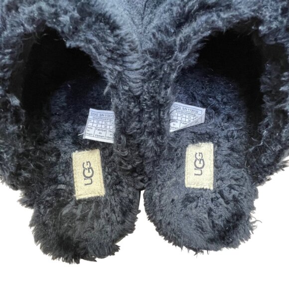 UGG Women’s Black Fur Fuzzy Slide Slipper Size 7 - Picture 5 of 8